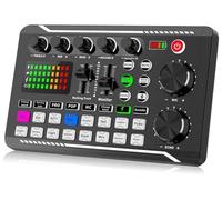 F998 Live Sound Card Audio Mixer Podcast, Voice Changer for Sound Effects Board for Microphone