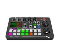 F998 Live Sound Card, Mixing Boards Live Sound, Audio Mixer with DJ Effects and Music Making Features, Perfect Podcast Studio Equipment for Mobile Phones, Tablets, and Computers