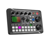 F998 Multifunctional Tuning Sound Card Microphone Mixer Kit Aud-io Recording Mixer Aud-io Mixing Console Amplifier for Phone PC(Sound card Only)