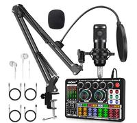 F999+BM800 Podcast Equipment Bundle,Condenser Mic Recording Studio,Streaming Podcast Mic Starter Kit with Voice Changer, Live Sound Card Audio Interface for Computer Vlog Living for YouTube TikTok