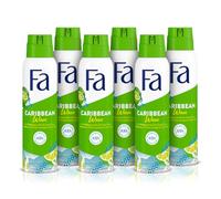 Fa - Deodorant Spray Caribbean Lemons - 200 ml (Pack of 6) Total: 1200 ml