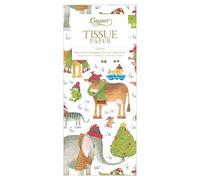 FA La La Animals Christmas Music Singing Caspari Tissue Wrap 4 Sheets of 70 x 50 cm Luxury Tissue Wrapping Paper