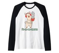 FA La La Llama Funny Christmas Caroling Cute Llama Raglan Baseball Tee