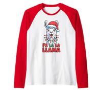 FA La La Llama Xmas Animal Pun Humor Funny Christmas Llama Raglan Baseball Tee