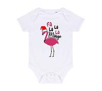 FA la la Mingo Festive Flamingo Baby Grow Vest, 6-12 Months, White
