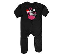 FA la la Mingo Festive Flamingo Baby Romper Jumpsuit with feet, 0-3 Months, Black