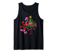 FA La La Mingo Flamingo Christmas Tropical Xmas Tree Lights Tank Top