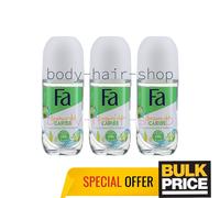 Fa Limones Del Caribe Deodorant Roll-On Long-Lasting Fresh Exotic Scent 3-Pack