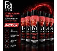Fa Men Attraction Force Deodorant & Body Spray Aluminium Free 6 x 150ml