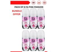 FA PINK PASSION ROSE DEODORANT ROLL ON 50 ML 6 PACK Free P&P