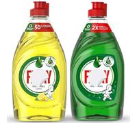 Fa!ry Washing Up Liquid Original 320ml x 2 PK with Sponge - Lemon + Original Fairy Dishwashing Liquid Concentrated Fresh Scent Formula Gentle on Hands in Kitchen Dish Cleaning Essential