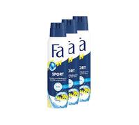 FA Sport Deodorant Spray (3 x 150 ml), Deodorant with the Invigorating Fresh Fragrance of Green Citrus, Vegan Formula, Stops Bacteria, No Aluminium Salts, Up to 48 Hours Deodorant Protection