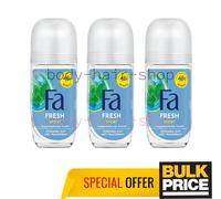 Fa Sport Women Deodorant Roll-On Long-Lasting Fresh Citrus Scent 48H 50ml 3-Pack