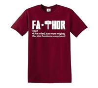 FA Thor Men's T-Shirt Birthday Gift Marvel Superhero Dad Tee (Maroon, 4XL)