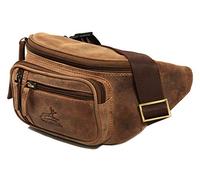 Fa.Volmer Genuine Leather Waist Bag for Men and Women | Available in Black and Brown | Various Models, brown, L, Shoulder strap