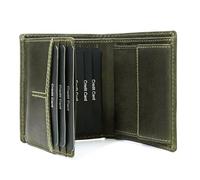 Fa.Volmer Genuine Leather Wallet RFID Protection 9 Card Slots + Coin Compartment Includes Gift Box Model: CityWalker, olive-green, M, Classic