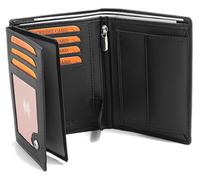 FA.Volmer Leather Wallet Made of Genuine Buffalo Leather, Large Wallet for Men and Women, TÜV Tested RFID Protection in Brown and Black