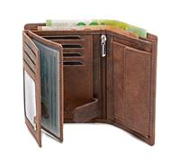 Fa.Volmer ® Leather Wallet Made of Genuine Buffalo Leather, Large Wallet for Men and Women, TÜV Tested RFID Protection in Brown and Black, Grey (iron), L, Portrait