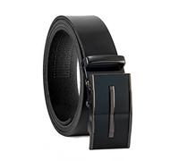 Fa.Volmer ® Men's Genuine Leather Belt with Ratchet Automatic Buckle Width 35 mm Waist Size 125 cm Can be Shortened Strap Colour Black Model Series ATG, 05-blk-palermo, 125 cm