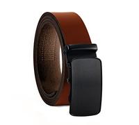 Fa.Volmer ® Men's Genuine Leather Belt with Ratchet Automatic Buckle Width 35 mm Waist Size 125 cm Can be Shortened Strap Colour Brown Model Series ATG, 02-BR Milano, 125 cm