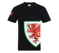 FA Wales Men's Adults Graphic T-Shirt in Black | Size: Small FA Wales Black S