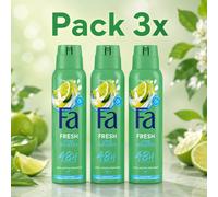Fa Women Lime Squeeze Deodorant Spray Refreshing Citrus Fragrance Pack 3 x 150ml