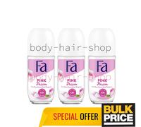 Fa Women Pink Passion Deodorant Roll-On Rose Scent Odor Protection 50ml 3-Pack