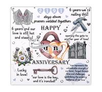 FAADBUK 1st 2nd 3rd 4th 5th 6th 7th 8th 9th 10th 11th 12th 20th Anniversary Card With Infinity Heart Necklace for Wife Girlfriend Her (Iron Card)