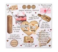 FAADBUK 1st 2nd 3rd 4th 5th 6th 7th 8th 9th 10th 11th 12th 20th Anniversary Card With Infinity Heart Necklace for Wife Girlfriend Her (Paper Heart Card)