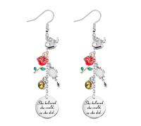 FAADBUK Beauty and The Beas Inspired Bracelet She Believed She Could So She Did Belle Princess Jewelry Inspiration Gift for Her, S, Metal, stainless-steel