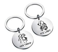 FAADBUK Couple Keychain Lady and The Tramp Inspired Keychain His Lady Her Tramp Anniversary Wedding Gift Valentine’s Day Gift, S, Metal, stainless-steel