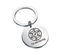 FAADBUK FFXIV Black Mage Ley Lines Keychain BLM Gift FFXIV Gift for Gamer I’m Not Moving, S, Metal, stainless-steel