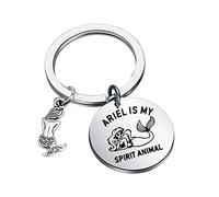 FAADBUK Funny Mermaid Ariel Keychain Mermaid Ariel Inspired Gift Ariel is My Spirit Animal Jewelry for Family Friend(Ariel K-S)