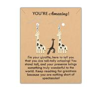 FAADBUK Giraffe Motivation Card with Earring Courage Giraffe Gift Giraffes Lover Gift You’re Amazing Gifts, Mid, Metal