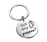 FAADBUK Got Any Grapes Duck Keychain Duck Lover Gift Duck Song Inspired Gift, Silver, S, Got Any Grapes