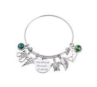 FAADBUK Messenger God Inspired Charm Bracelet Gr od Inspiration She Believed She Could Jewelry, S, Stainless Steel, no gemstone