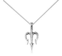 FAADBUK Musical Inspired Gift God of the Sea Jewelry Greek God Gift Trident Earring Necklace, S, Metal, stainless-steel