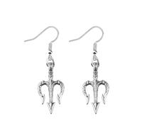 FAADBUK Musical Inspired Gift God of the Sea Jewelry Greek God Gift Trident Earring Necklace, S, Metal, stainless-steel