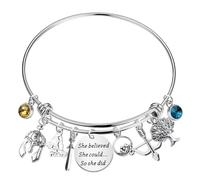 FAADBUK Myths Book Inspired Charm Bracelet for Bookish Greek Mythology Gift Book Fandom Gift, S, Stainless Steel, no gemstone