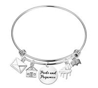 FAADBUK Pride Book Inspired Gift Elizabeth and Darcy Lover Gift Prejudice Bracelet for Bookish, S, Stainless Steel, no gemstone