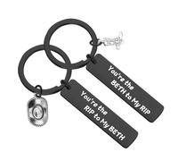 FAADBUK Tv Show Inspired Keychain Couple Keychain Set You're the Rip to My Beth Gift for Her Him, Black, S