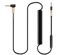 FAAEAL Coiled Audio Upgrade Cable Compatible with Sennheiser HD598 HD598Cs HD560s HD598SE HD620S HD400PRO HD599 ATH-M50x M70x Headphones for Musicians Audiophiles 3.5mm w/mic