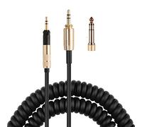 FAAEAL Coiled Audio Upgrade Cable Compatible with Sennheiser HD598Cs HD560s HD598SE HD620S HD400PRO HD599 ATH-M50x M70x Headphones for Musicians Audiophiles 3.5mm with 6.35mm (1/4") Adapter