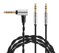 FAAEAL Monitor Headphone Cable,Dual 3.5mm Over-Ear Headphone Wire,High Purity Oxygen Free Copper AUX Cord Compatible with Hifiman HE4XX HE-350 Meze 109 Pro for Musicians Audiophiles 4.4mm 4.9ft