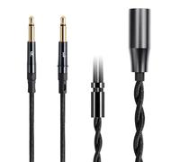FAAEAL Monitor Headphone Cable,Soft Cotton Yarn Cover Dual 3.5mm Over-Ear AUX Cord Compatible with Hifiman HE560 HE4XX Meze 99 Classics MEZE 109 Pro Headset for Musicians Audiophiles 4PIN-XLR