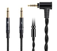 FAAEAL Monitor Headphone Cable,Soft Cotton Yarn Cover Dual 3.5mm Over-Ear AUX Cord Compatible with Hifiman HE560 HE4XX Meze 99 Classics MEZE 109 Pro Headset for Musicians Audiophiles 2.5mm