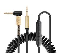 FAAEAL QC45 Coiled Audio Cable Replacement for Bose QC35 QC25 NC700 JBL E45BT E55BT E65BTNC 750NC Headphones, 2.5mm to 3.5mm(1/8”) in-line Mic Control Extension Aux Cord 8ft