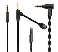 FAAEAL Voice Call Microphone Boom Cable,Dual 3.5mm Voice Gaming Cable Aluminum Alloy Mic Compatible with Hifiman Sundara HE4XX HE560 HE400SE Sony MDR Z1R Beyerdynamic T1Ⅱ 3.5mm 6.5ft
