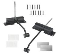 FAAING Stainless Steel Automatic Door Closer, Black, Garden Gate, Indoor/Outdoor Use, Pack of 2