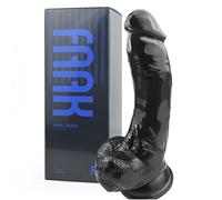 FAAK Realistic BBC Dildo with Large Eggs for Unisex Mature, Thick and Giant Palli Replica, 6.9 Inch Insertable Curvy Dildo for G-Spot Orgasm and Prostate Sex